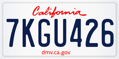 CA license plate 7KGU426
