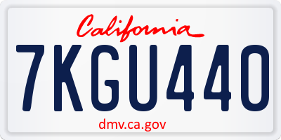 CA license plate 7KGU440