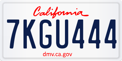 CA license plate 7KGU444