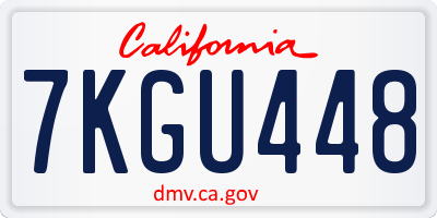 CA license plate 7KGU448