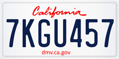 CA license plate 7KGU457