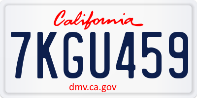 CA license plate 7KGU459