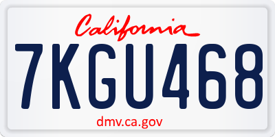 CA license plate 7KGU468