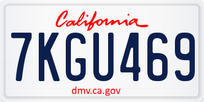 CA license plate 7KGU469