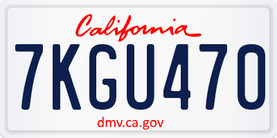 CA license plate 7KGU470