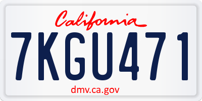 CA license plate 7KGU471