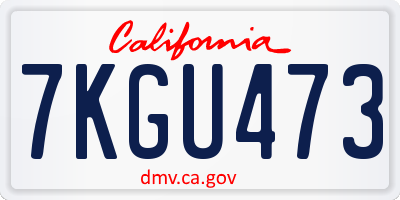 CA license plate 7KGU473