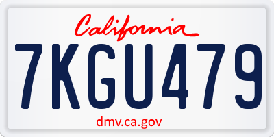 CA license plate 7KGU479