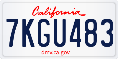 CA license plate 7KGU483