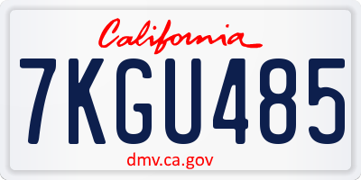 CA license plate 7KGU485