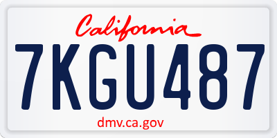CA license plate 7KGU487