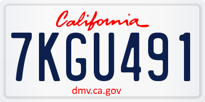 CA license plate 7KGU491