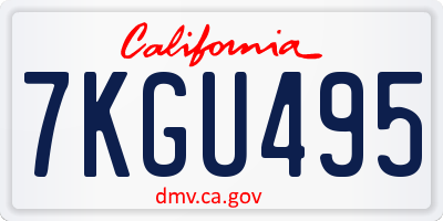 CA license plate 7KGU495