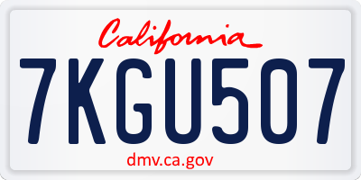 CA license plate 7KGU507