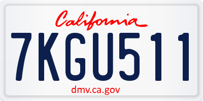 CA license plate 7KGU511