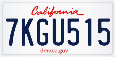 CA license plate 7KGU515
