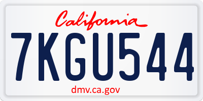 CA license plate 7KGU544