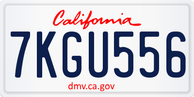 CA license plate 7KGU556