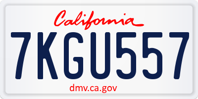CA license plate 7KGU557