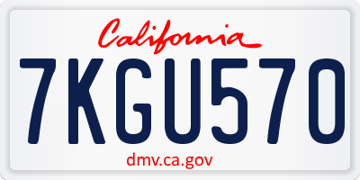 CA license plate 7KGU570