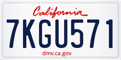 CA license plate 7KGU571