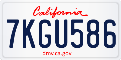 CA license plate 7KGU586