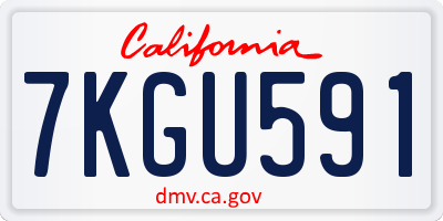 CA license plate 7KGU591