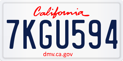 CA license plate 7KGU594