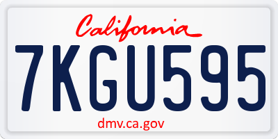 CA license plate 7KGU595