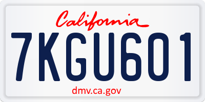 CA license plate 7KGU601