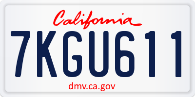 CA license plate 7KGU611