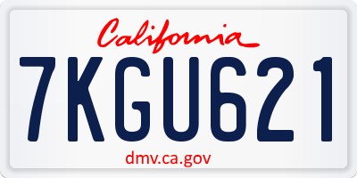CA license plate 7KGU621