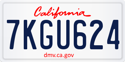 CA license plate 7KGU624