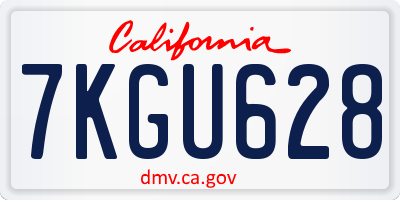 CA license plate 7KGU628