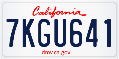 CA license plate 7KGU641