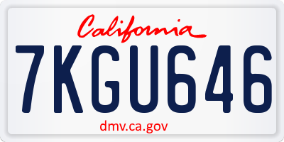 CA license plate 7KGU646