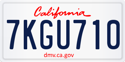 CA license plate 7KGU710