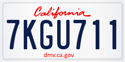 CA license plate 7KGU711