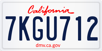 CA license plate 7KGU712