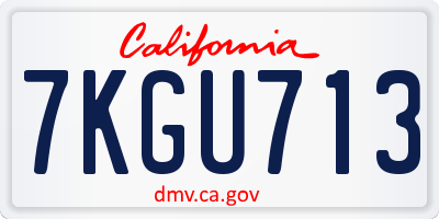CA license plate 7KGU713