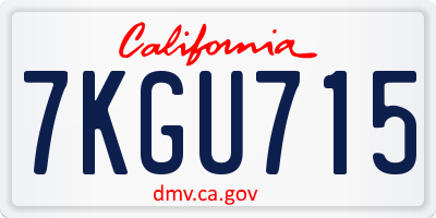 CA license plate 7KGU715