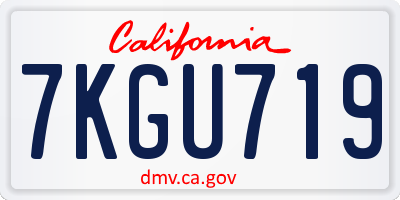 CA license plate 7KGU719