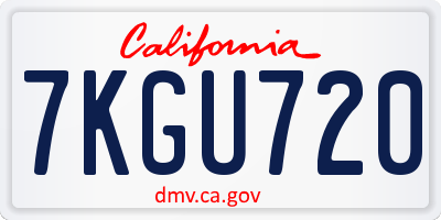CA license plate 7KGU720