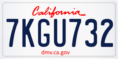 CA license plate 7KGU732