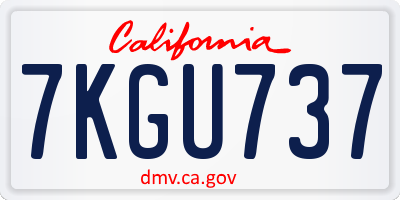 CA license plate 7KGU737