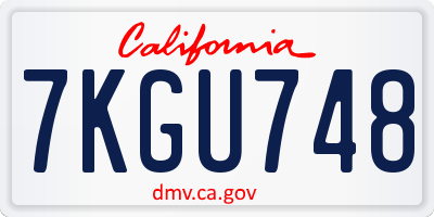 CA license plate 7KGU748