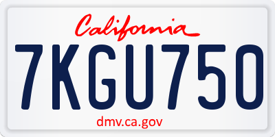CA license plate 7KGU750
