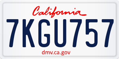 CA license plate 7KGU757