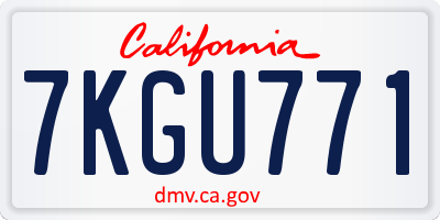 CA license plate 7KGU771