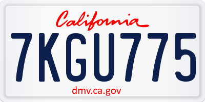 CA license plate 7KGU775